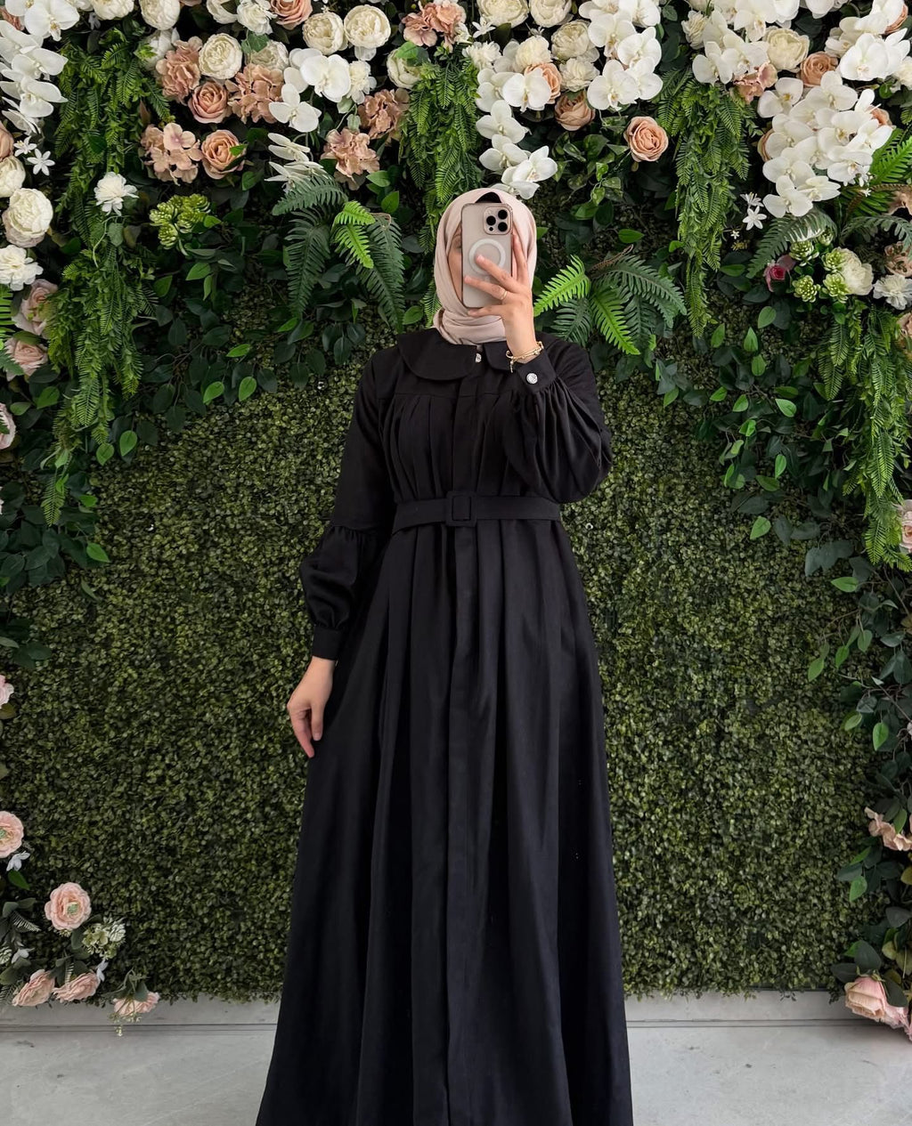 زرافتين دوكونوشو | 2025-2026 Kışlık Süet Uzun Elbise - 145 سم 