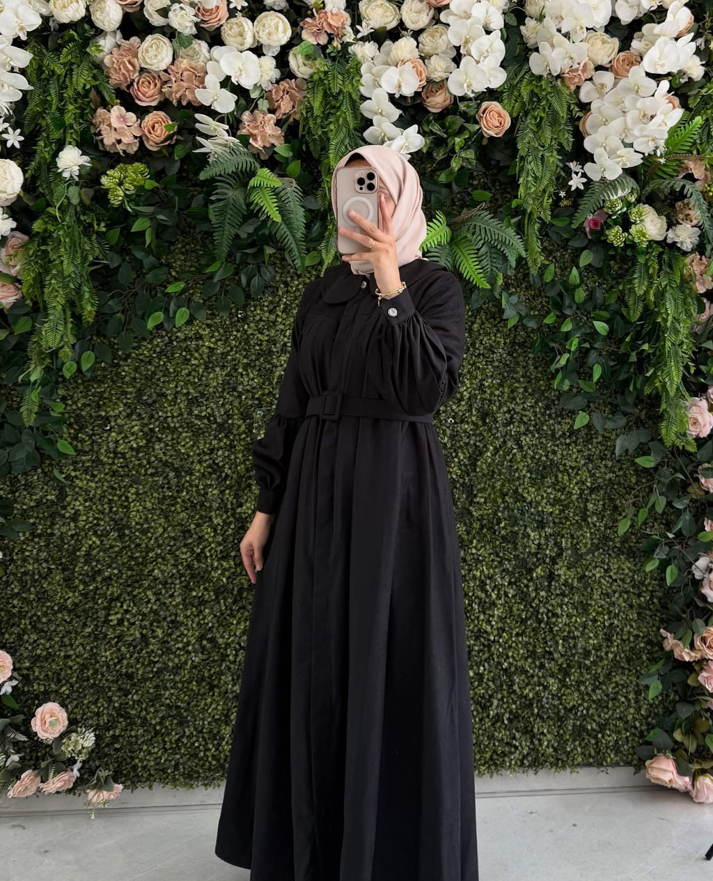 زرافتين دوكونوشو | 2025-2026 Kışlık Süet Uzun Elbise - 145 سم 