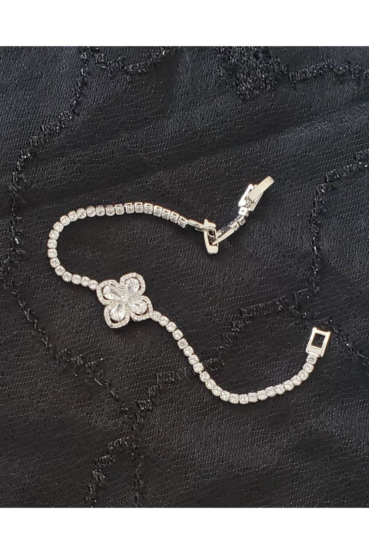 Paslanmaz Çelik Tennis Bileklik – Kübik Zirkonya Taşlı