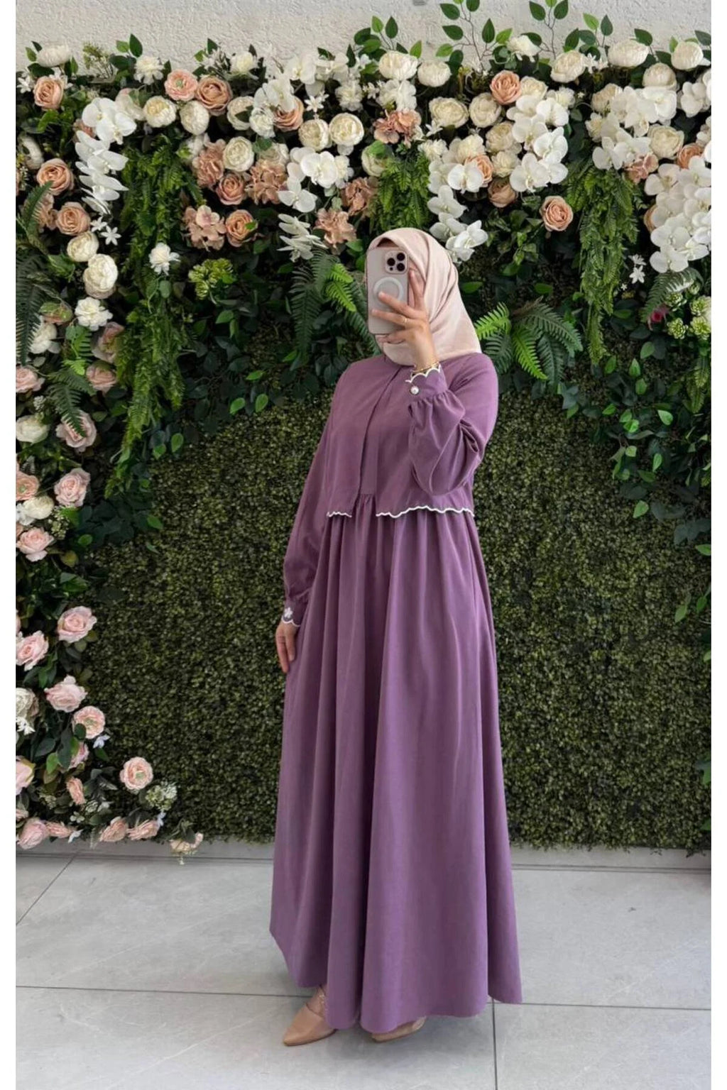 فستان شتوي أنيق بتفاصيل تطريز من Atika Moda | موسم الشتاء الجديد