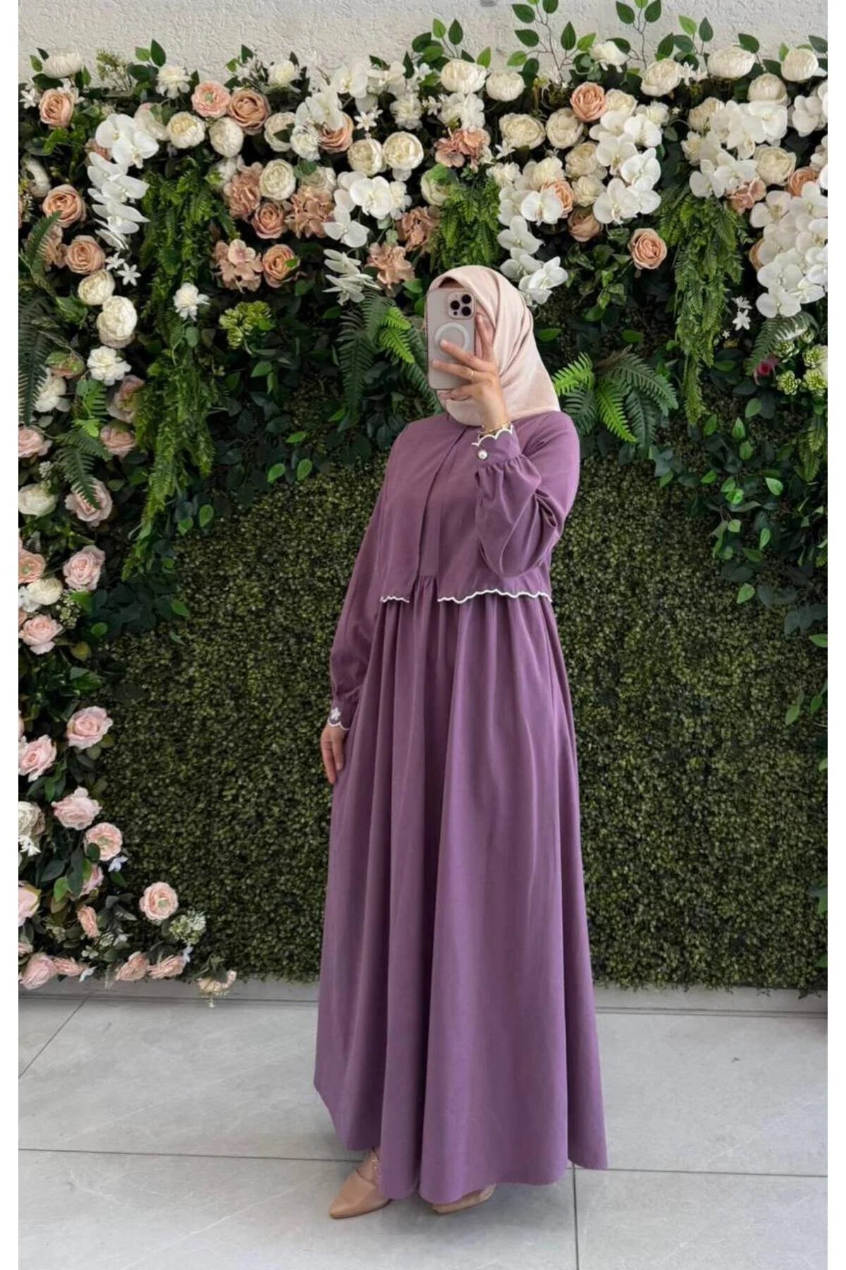 فستان شتوي أنيق بتفاصيل تطريز من Atika Moda | موسم الشتاء الجديد